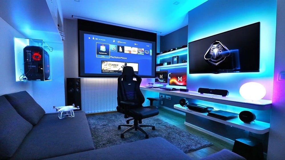 Futuristic gaming room